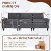 MyDepot Sectional Sofa Corduroy Cloud Couch, 3 Seats with 2 Ottomans, Beige - 2 of 4