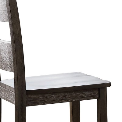 Distressed Walnut High Ladderback Wood Side Chair