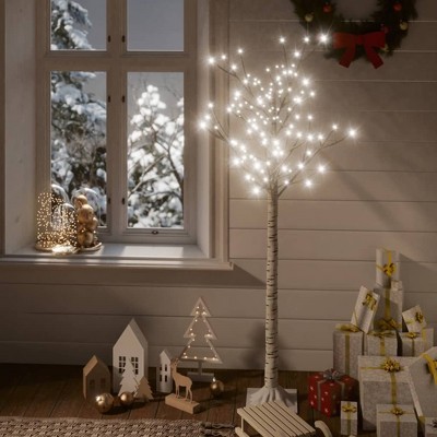 vidaXL Christmas Tree 156 LEDs 5 ft Cold White Willow Indoor Outdoor
