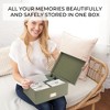 ZICOTO Decorative Photo Storage Box – Linen Organizer with Lid & Dividers Holds up to 1700 4x6 Photos – Portable, Sturdy Scrapbook Storage Solution - 3 of 4