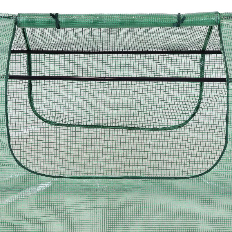 Sunnydaze Steel Raised Garden Bed with Greenhouse Cover - Green, 5 of 15