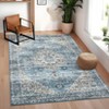 Indoor Vintage Area Rugs For Living Room Retro Low Pile Non Slip Distressed Rug For Bedroom Washable Lightweight Soft Foldable Carpet Home Decor - 3 of 4