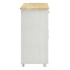 Modway Culinary Rolling Kitchen Cart with Storage in White Natural – 3-Tier Utility Island on Wheels with Spice Rack - 4 of 4