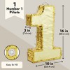 Juvale Number 1 Gold Pinata for Anniversary, Centerpieces for First Birthday Decorations, 16 x 3 x 10 In - 4 of 4