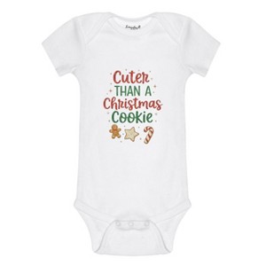 Everyday Kids Christmas Collection Cuter Than a Christmas Cookie Baby Onesie – Holiday Graphic Bodysuit - 1 of 4