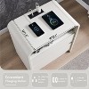 Mastgoal 25" Nightstand with Charging Station, Curved Profile Design Wood Bedside Table, 2 Drawers - 3 of 4
