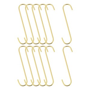 Unique Bargains Carbon Steel Indoor Outdoor Utility S Hooks 12 Pcs - 1 of 4