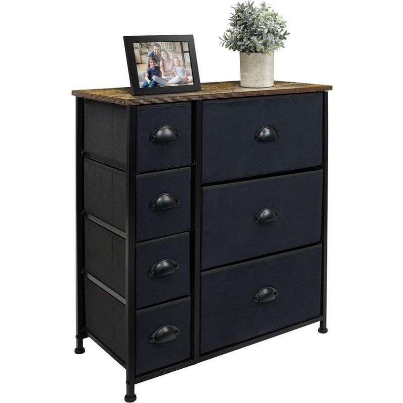 Sorbus Dresser with 7 Drawers - Storage Chest Organizer with Steel Frame, Wood Top, Handles, Fabric Bins, 2 of 7