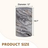 Sevobal Coffee Tables Gray Marble Textured Cylinder with Stone Finish for Living Room, Gray, 27.5"*27.5"*12" - 3 of 4