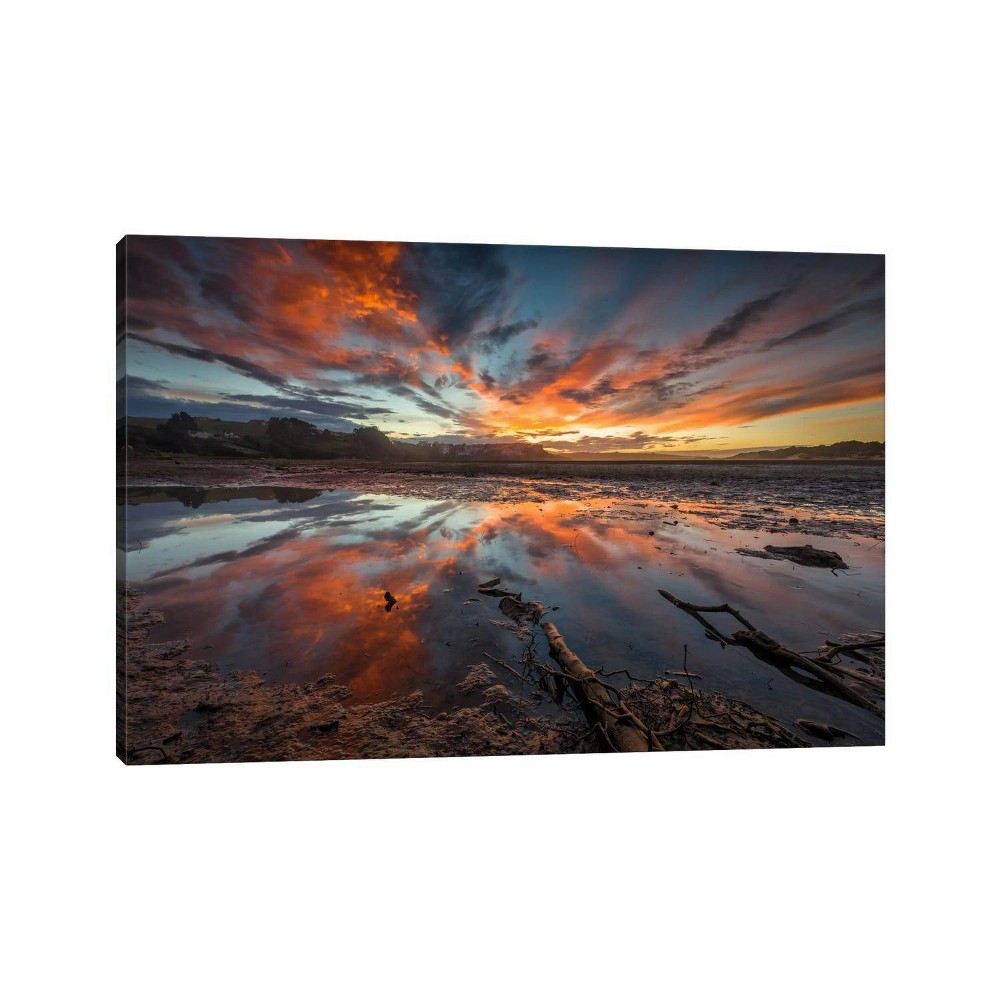 Photos - Wallpaper 18" x 26" x 1.5" Fire in The Sky by Sergio Lanza Unframed Wall Canvas - iC