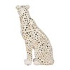 Sagebrook Home 11" Sitting Leopard Sculpture - Contemporary Glam Ceramic White and Gold Decorative Leopard Figurine - Animal Home or Office Decor - 4 of 4