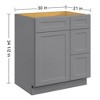 LOVMOR in Plywood Bath Vanity Cabinet with 3 Drawers without Top for Kitchen, Bathroom, Living Room - 4 of 4