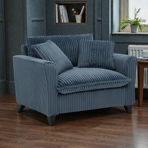 Mshliw Corduroy Lazy Sofa Chair with Backrest and Armrests, Single Sofa, Soft Cushion Single Seating Lounge Chair for Living Room Bedroom - 1 of 4