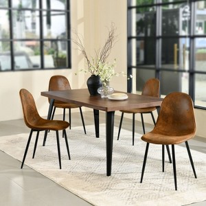 Homy Casa Modern Dining Chairs, Set of 4 – Upholstered Seat with Metal Legs - 1 of 4