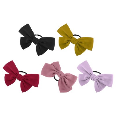 Unique Bargains Durable Bowknot Hair Rope Multicolor 5 Pcs