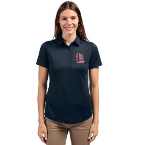 St Louis Cardinals Cutter & Buck Prospect Eco Textured Stretch Recycled Womens Short Sleeve Polo - 1 of 1