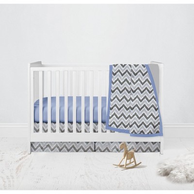 Bacati - Ikat Dots Zebra Blue Grey Boys 3 pc Crib Set