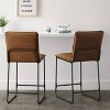 Upholstered Counter Height Barstool with Metal Frame Camel Faux Leather - Room Essentials™: Sledge-Style Legs, Padded Seat - 2 of 4