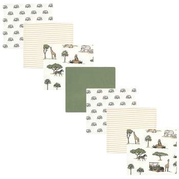 Hudson Baby Cotton Flannel Receiving Blankets Bundle, Going On Safari, One Size