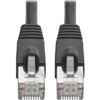 Tripp Lite Cat6a Snagless Shielded STP Patch Cable 10G, PoE, Black M/M 7ft