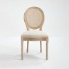 Aortzio 19.69"W French-Style Upholstered Dining Chair Set,Armless Accent Side Chairs With Rattan Backrest and Linen-Touch Upholstery,Set of 2 - 3 of 4