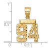 Black Bow Jewelry 14k Yellow Gold, Varsity Collection, Small D/C Pendant Number 94 - 2 of 3