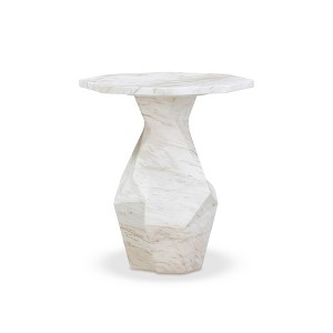 TOV Furniture Esme Indoor / Outdoor Round Side Table in Faux Marble - 1 of 4