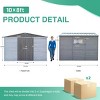 8x10 FT Outdoor Backyard Storage Shed,Iron-Wood Frame Garden Storage Shed with Two Doors and Window,Tool Shed with All-Weather Design-Coolbibila - 4 of 4