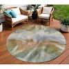 Beige And Copper Abstract Washable Indoor Outdoor Area Rug - 2 of 4
