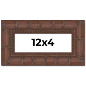 PosterPalooza | 12x4 Wide Bamboo Picture Frame, UV Acrylic, 4 Finishes - Brown, Black, Silver, and Natural - 1 of 4