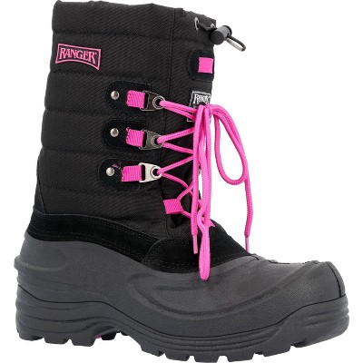 Women's New Ranger Tundra II 11" Women's Thermolite Winter Boots, Black & Pink Size 11