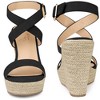 BLISSFUL STEP Women's Slingback Crisscross High Espadrille Wedge Heel Sandals - 2 of 4