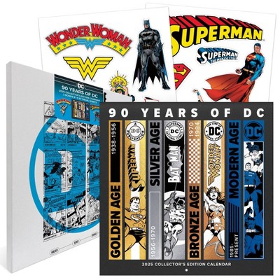 Trends International 2025 DC Comics 90th Anniversary Collector's Edition Calendar: Wall Calendar, 12x12, Multicolored, All Ages
