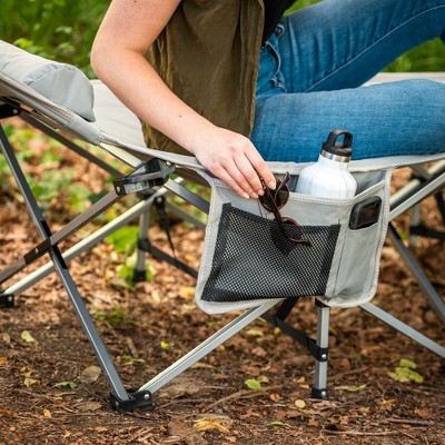 Alpcour XL Gray Folding Camping Cot with Pillow and Steel Frame