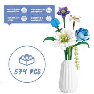 Acoinel Flower Building Kit, Building Block Set, Artificial Flowers Building Bricks for Gifts - 1 of 4