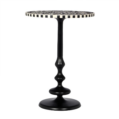 Christopher Knight Home Nyx Modern Round End Table, Black/White