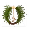 Nearly Natural 24-in Holiday Christmas Pine and Hanging Bells Wreath - 2 of 4