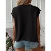 Womens Pullover Sweater Vest Crew Neck Cap Sleeve Loose Fits Sweater Ribbed Knit Tops Solid Sweaters for Women - 2 of 4