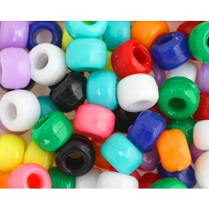 John Bead 1000 Pieces 9mm Plastic Crow Beads Assorted Opaque Pony Bead for DIY Arts and Crafts Making Supplies - 1 of 4