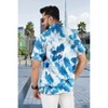 HAPPY BAY Men's Hawaiian Shirt Pocket Untuckit XX-Large Lapis Floral - 4 of 4