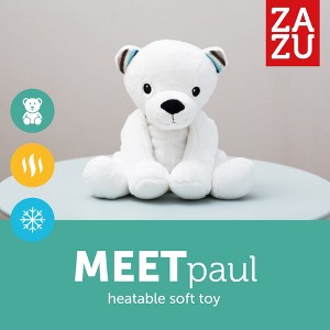 Zazu Kids Paul the Polar Bear Plush Animal Soother, Insert for Both Hot & Cold, Releases Natural Lavender Aromatherapy Scents For Soothing Sleep - 1 of 4