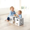 VEVOR Montessori Weaning Table and Chair Set, Wooden Toddler Table and Chair Set for Aged 1-5, Adjustable Height Kids Chair and Activity Table,White - 2 of 4