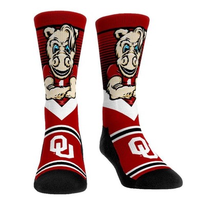 NCAA Oklahoma Sooners Adult Mascot Showdown Crew Socks - L/XL