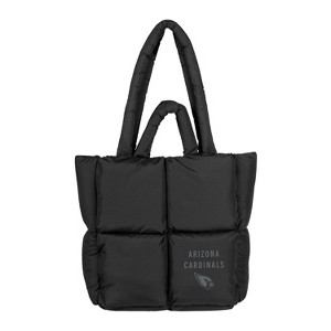 NFL Arizona Cardinals Black Puff Tote Bag: Quilted Lightweight Sports Handbag - 1 of 1