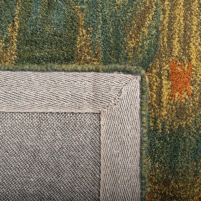 Olive and Gold 6' x 6' Square Hand-Tufted Wool Area Rug