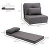 CAVINAS Polyester Convertible Lazy Sofa Chair,Folding Upholstered Lounge Chair with Adjustable Backrest,Modern Sofa Chair for Living Room - 3 of 4