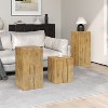 Set of 3 End Table Sofa Side Table Outdoor Coffee Table Accent Table Plant Stand, Square-Column MGO - ModernLuxe - 2 of 4