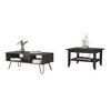 2-Piece Coffee Table Set with Hairpin Legs and Open Shelves for Living Room - 2 of 4