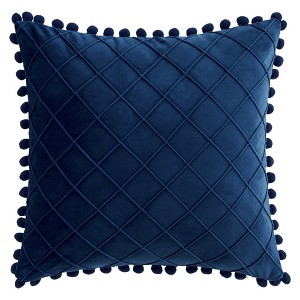 REGALWOVEN Geometry Velvet Couch Throw Pillow Covers with Pom-poms for Farmhouse Home Decor 1 Pc - 1 of 4