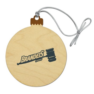 Brandeis University Secondary Logo Wood Christmas Tree Holiday Ornament